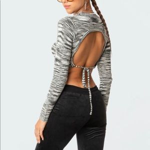 Edikted Open back knit crop top